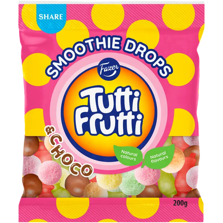 Fazer Tutti Frutti Smoothie-Choco kommikott 200g