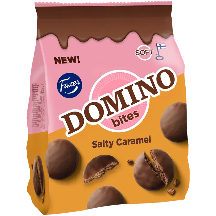 Fazer Domino bites soolase karamellimaitselised kakaoküpsised 185g