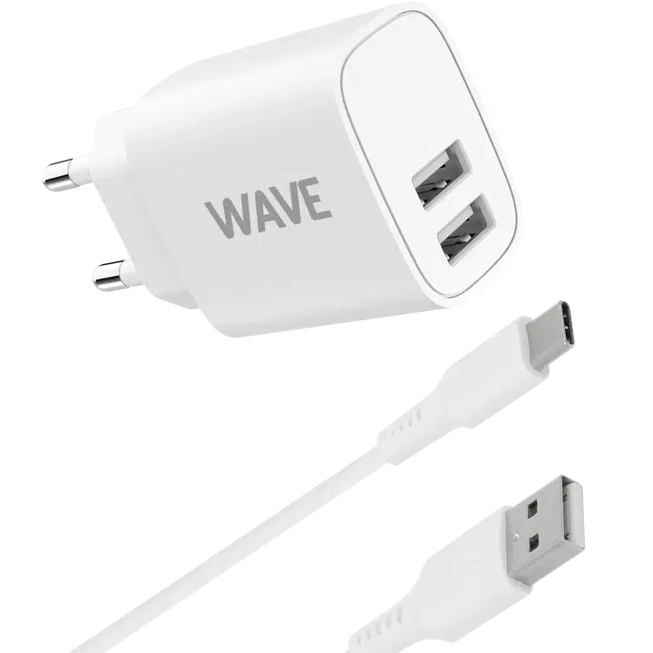  Laadija 2xusb+usb type-c kaabel 15w) 1 m, valge