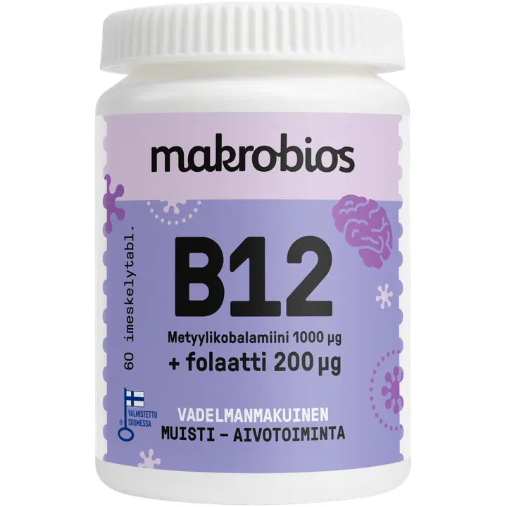 Makrobios B-12 vitamiinid+Folaat 60tk