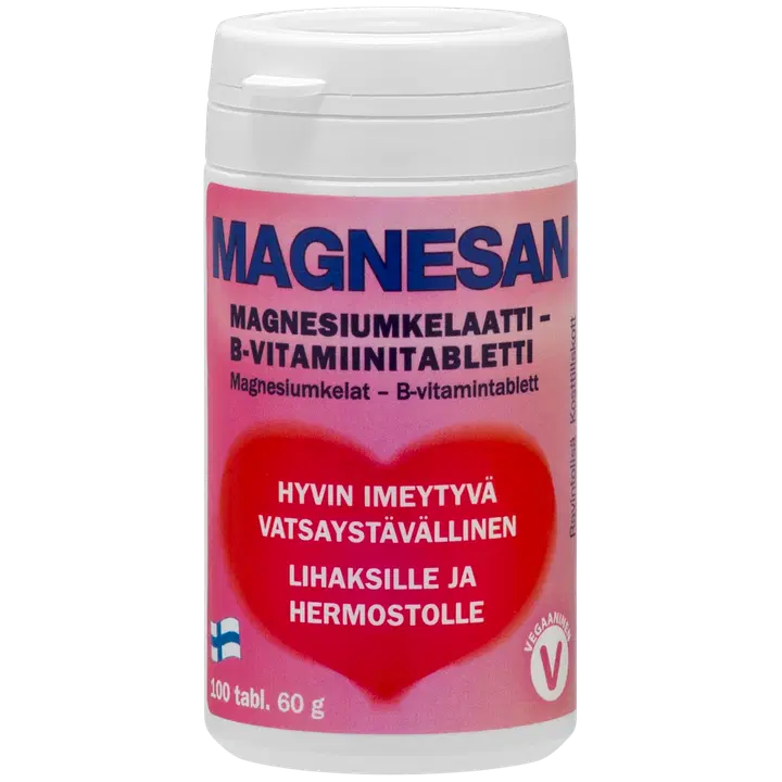 Magnesan magneesiumi ja B-vitamiinisegu 100 tk. 60 g