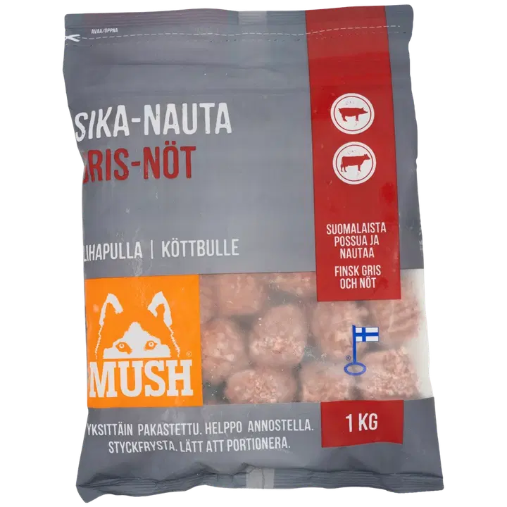 MUSH lihapallid koerale sea- ja veiselihaga 1kg