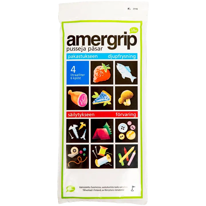 Amergrip külmutuskott liugsulguriga 4l 6tk