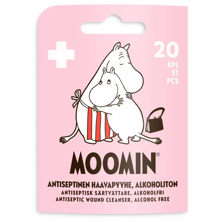 Haavapuhastuslapid Moomin alkoholivaba 20tk