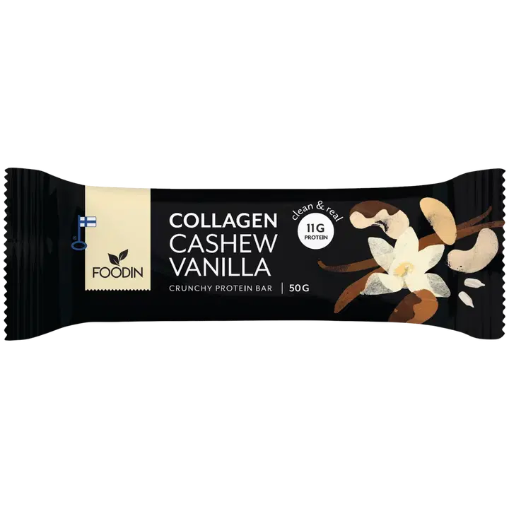 Foodin Collagen proteiinibatoon india pähklite ja vaniljaga 50g