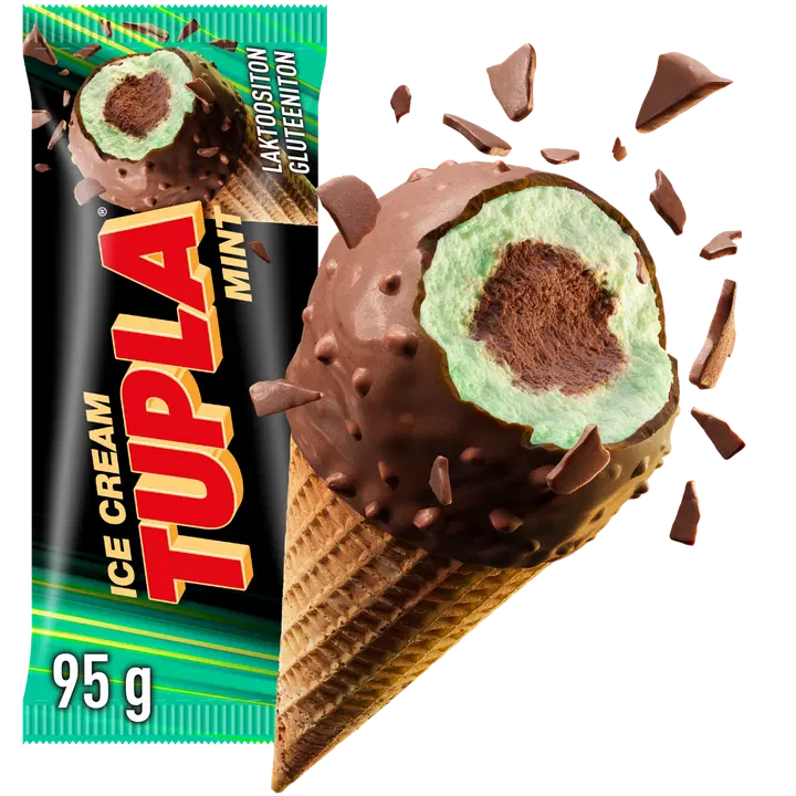 Tupla Laktoosivaba Jäätis Mint koonuses 95 g/150 ml