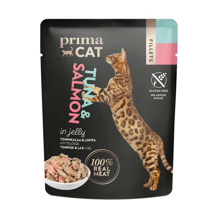 Prima Cat täissööt kassidele tuunikala ja lõhega, 50g