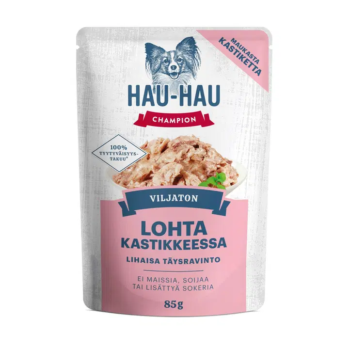 Hau-Hau Champion koeratoit lõhega kastmes 85 G