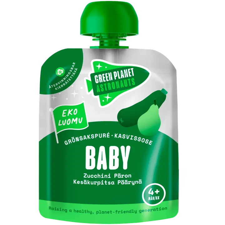 Green Planet Astronauts Orgaaniline beebi suvikõrvitsa-pirni püree 70g
