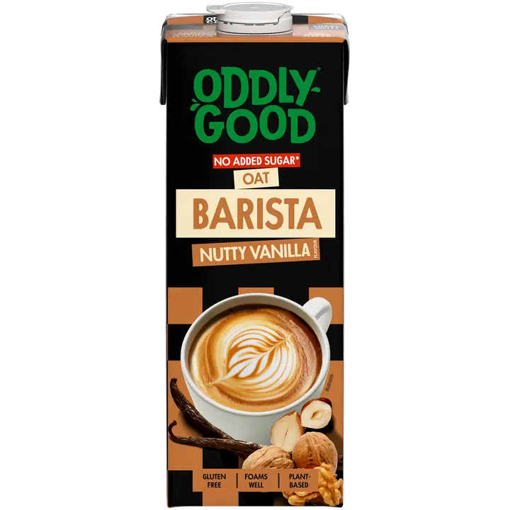 Oddlygood Barista kaerajook ilma lisatud suhkruta, pähklise vanillimaitsega, gluteenivaba, UHT 1l