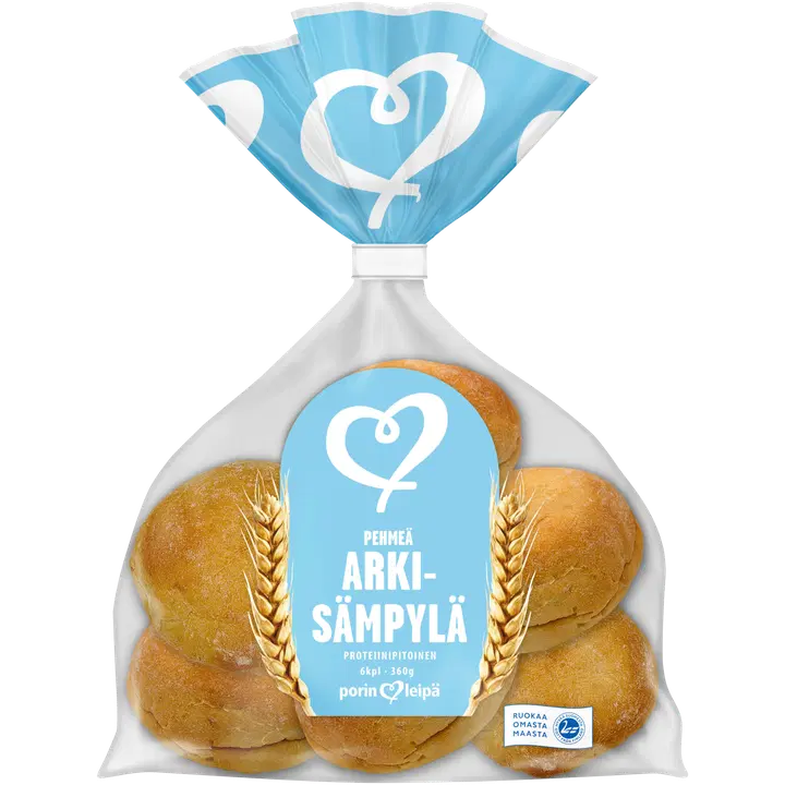 Porin Leipä Pehmeä arkisämpylä 6kpl/360g