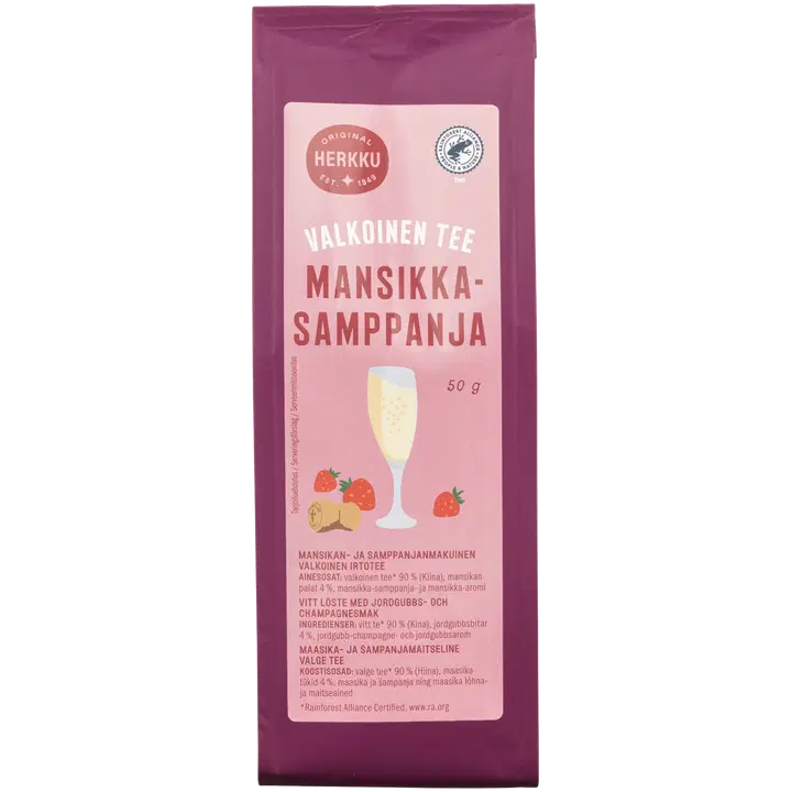 Herkku valge tee maasika-shampanja 50g