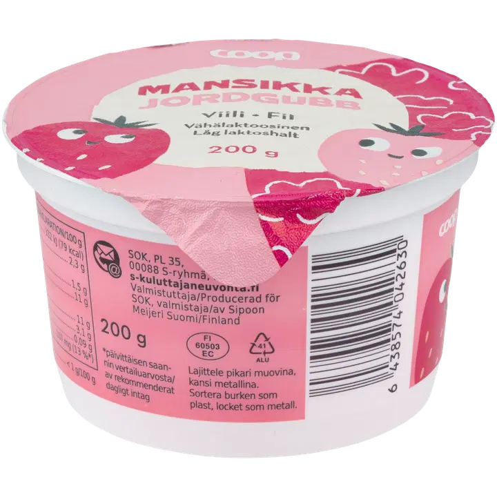 Coop maasikaviili, vähese laktoosisisaldusega 200 g