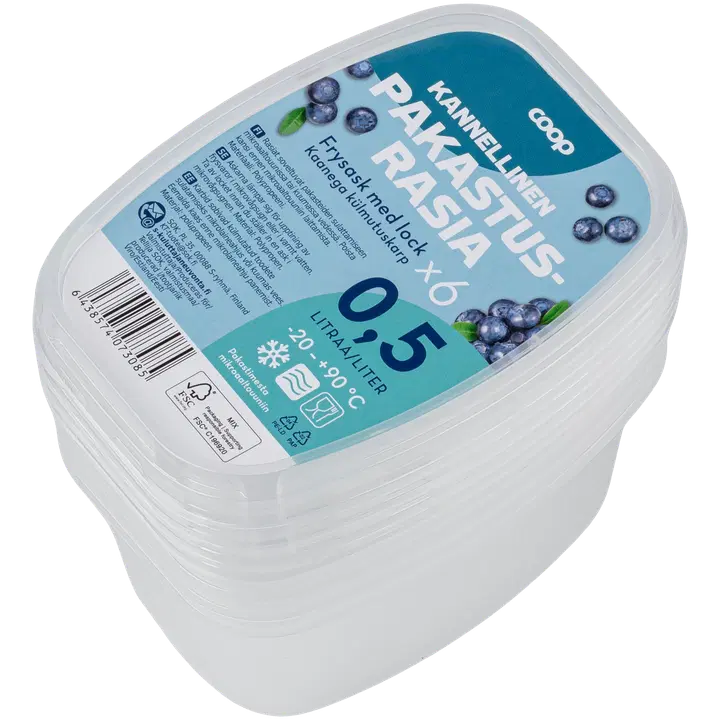 Coop külmutuskarbid 0,5 l 6 tk