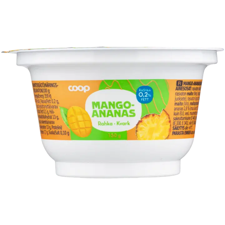 Coop mango-ananassi kohupiimakreem 0,2%, 150 g