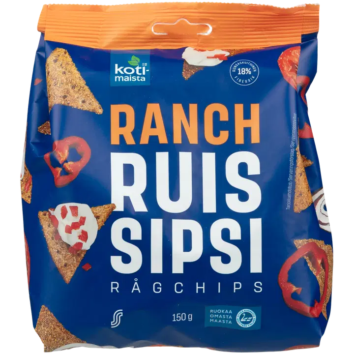 Kotimaista rukkikrõpsud ranch-maitselised 150g