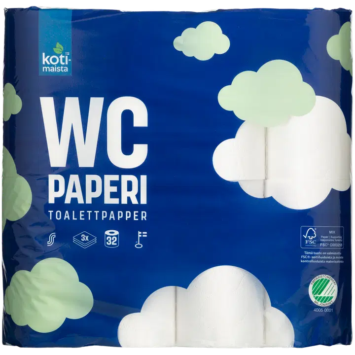Tualettpaber Kotimaista 3-kihiline 32 rulli