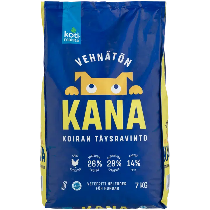 Kotimaista kuivtoit koertele kanaga 7kg