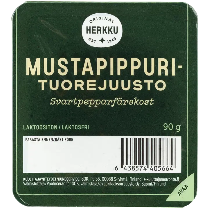 Herkku musta pipra toorjuust 90g