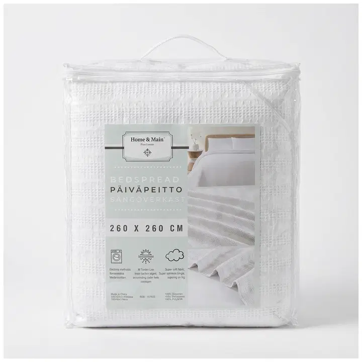 Päevatekk waffle 260x260 valge