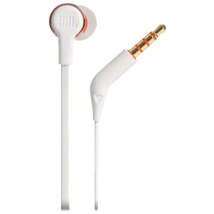 Nööpkõrvaklapid JBL T210, roosakuldne