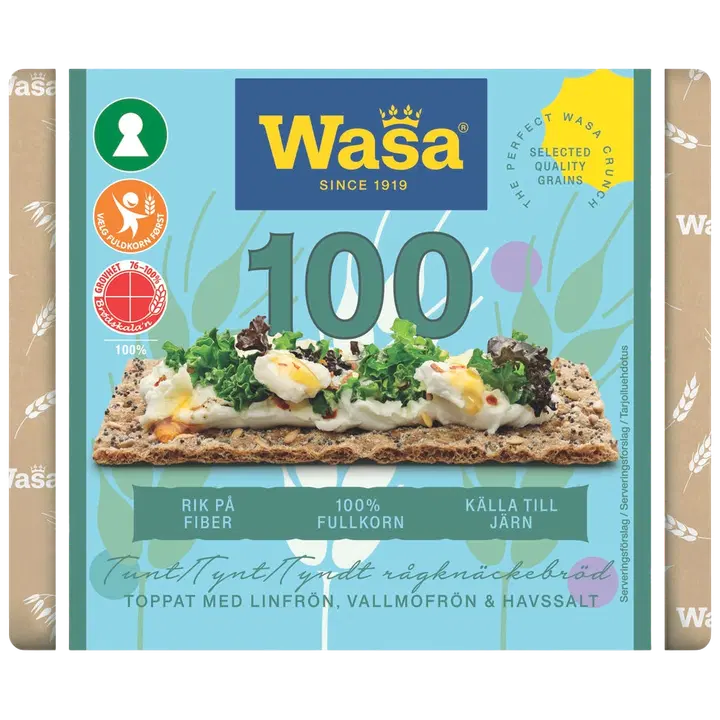 Wasa 100 näkileivad seemnete ja meresoolaga, 245g
