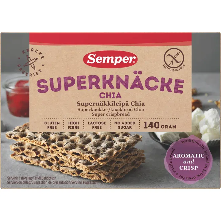 Semper gluteenivabad supernäkileivad chia seemnetega 140 g