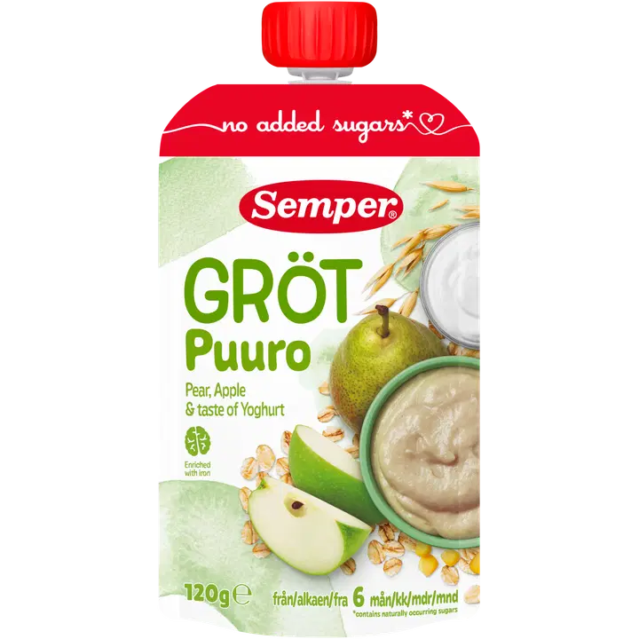 Semper õuna-pirnipüree jogurtiga 120 g, alates 6-elukuust
