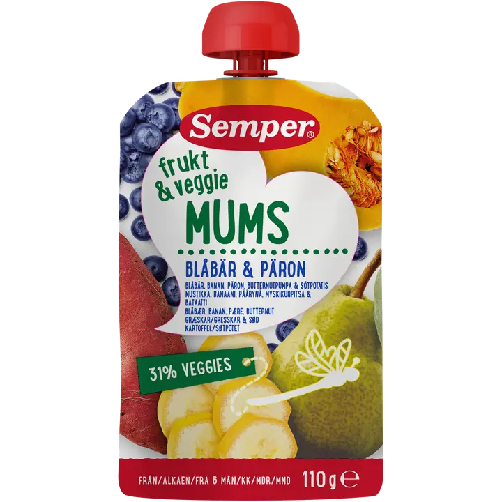 Semper Veg Mums mustika-marjapüree 6k 110g