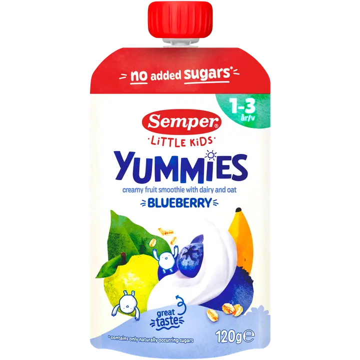 Semper Yummies smuuti mustika 120g 1-3a