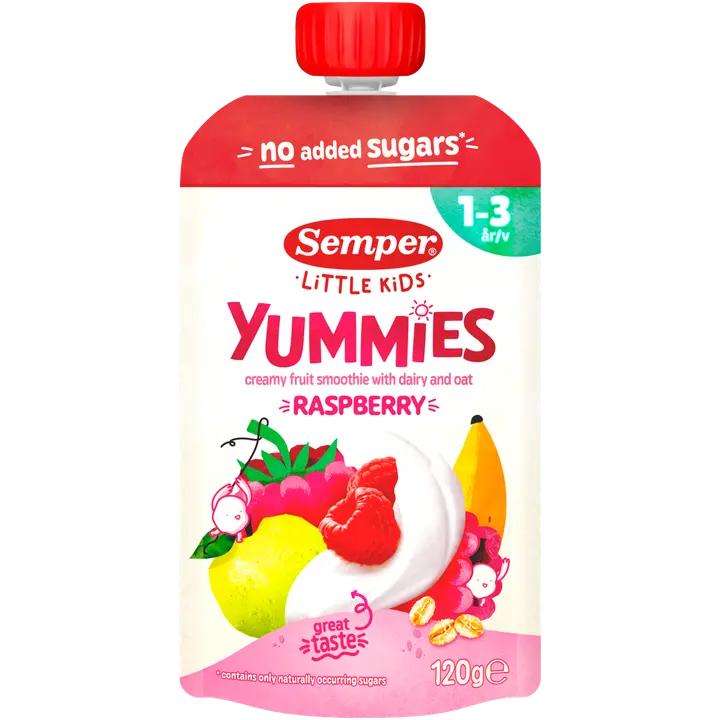 Semper Yummies smuuti vaarika 120g 1-3a