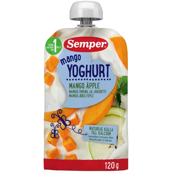 Semper jogurt mango ja õuntega lastele 120 g, alates 12-elukuust