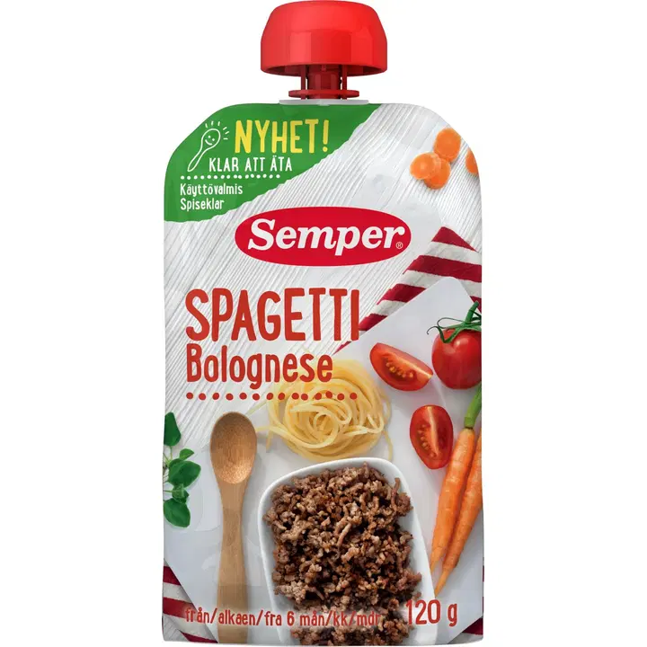 Semper spagetid hakklihaga 120 g, alates 6-elukuust