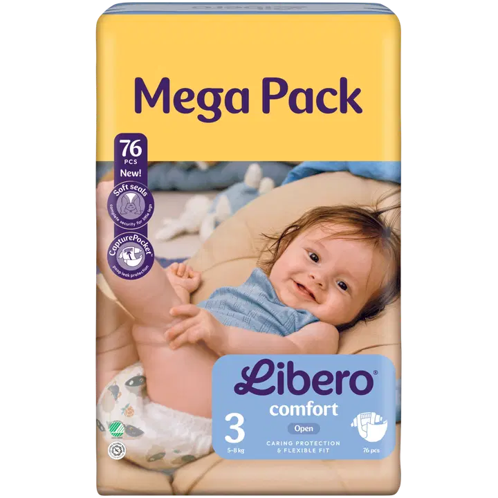 Libero Comfort S3 teipmähkmed, 76tk, 5-8kg