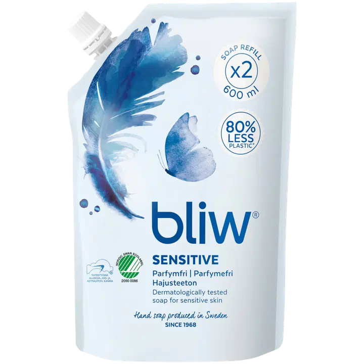 Vedelseep/täitepakk Bliw Sensitive 600ml