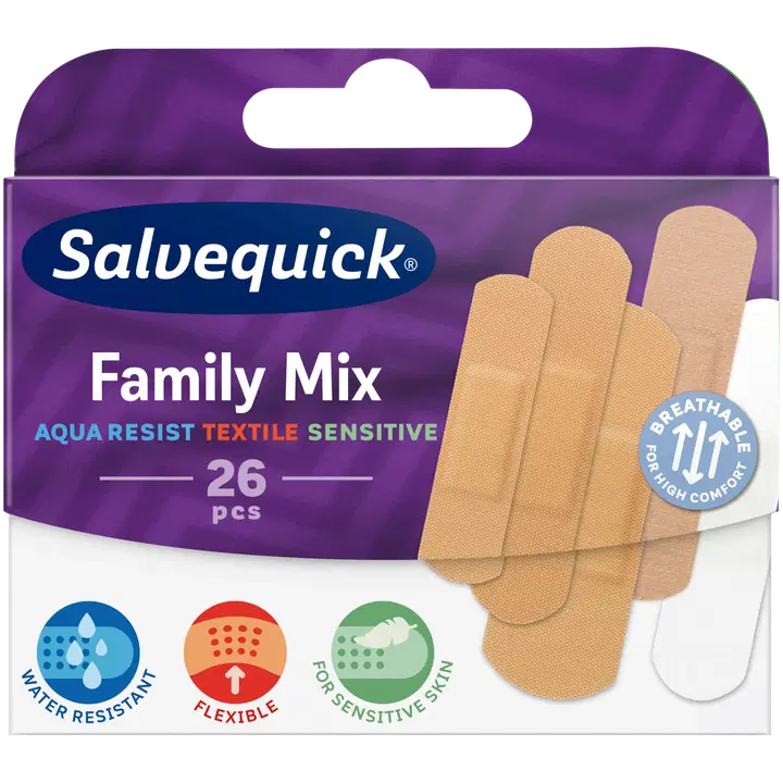 Plaastrid Salvequick Family Mix 26tk