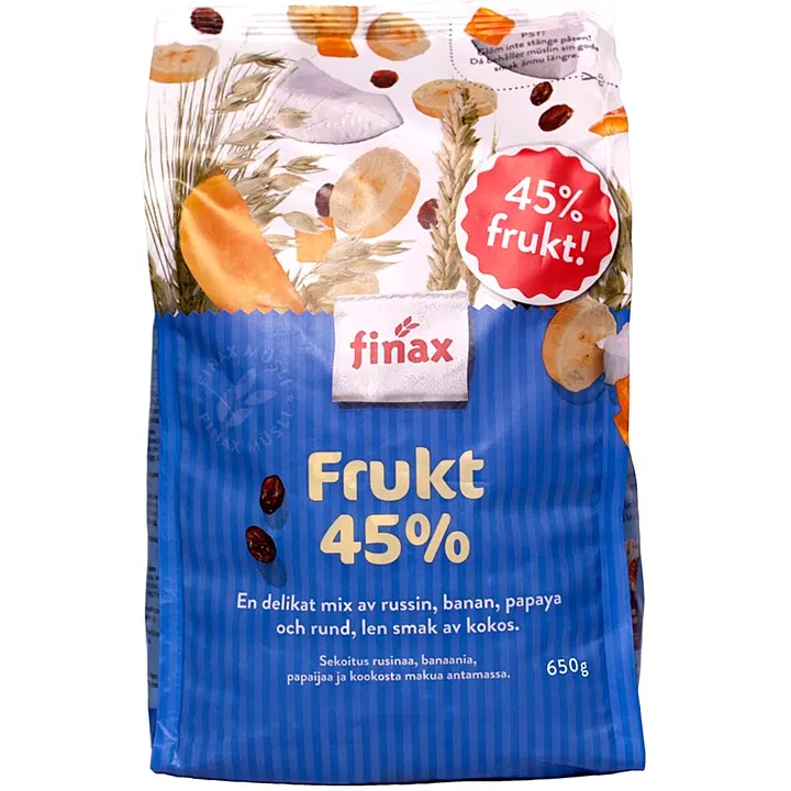Finax müsli puuvilja 45 % 650 g