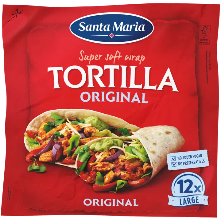 Santa Maria Original Large tortilja, 12 tk 742 g