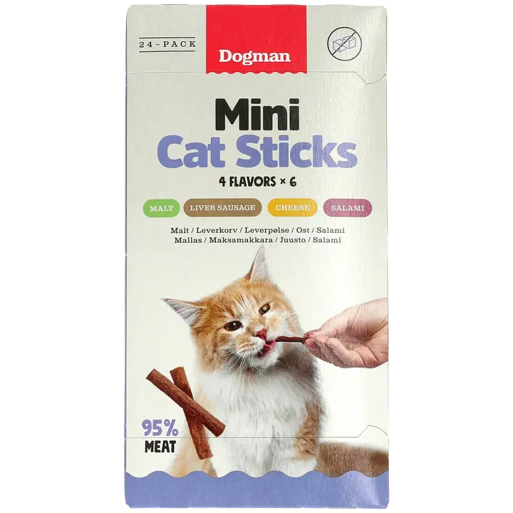 Dogman Mini Cat Sticks närimispulgad kassidele, 48 g