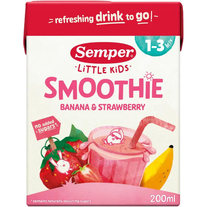 Semper smuuti banaani-maasika 200 ml, alates 12-elukuust