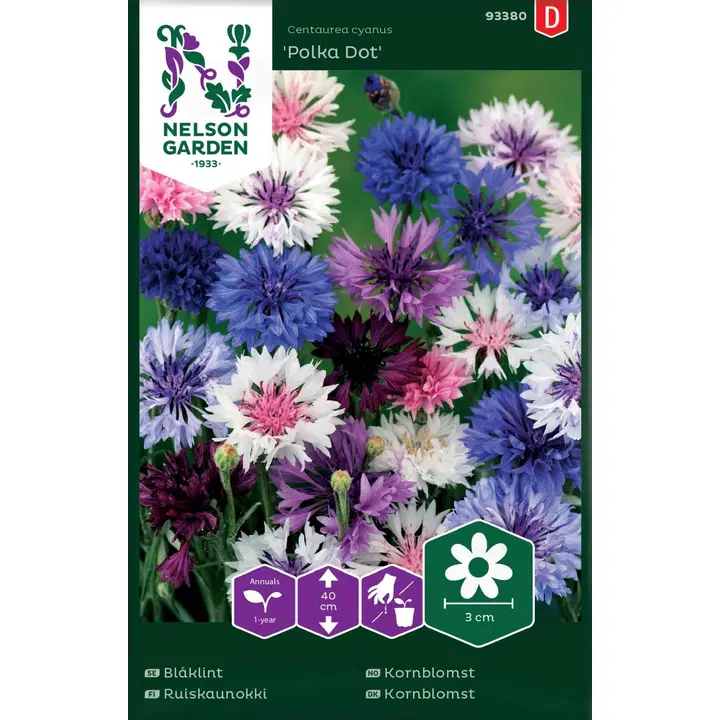 93380 rukkilill ruis-, polka dot