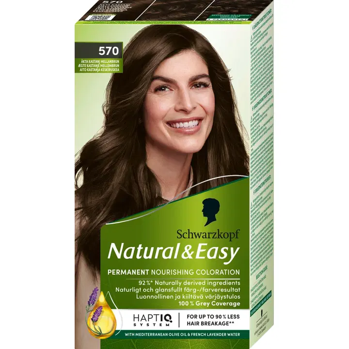 Juuksevärv Natural&Easy 570 kastan keskmine pruun