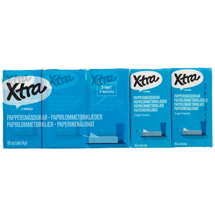 Taskurätikud Xtra 10x10tk 3-kihiline