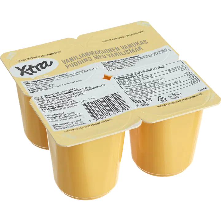 Xtra vanillipuding, 4 x 125 g