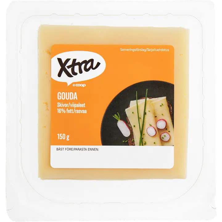 Xtra Gouda viilutatud juust 16%, 150 g