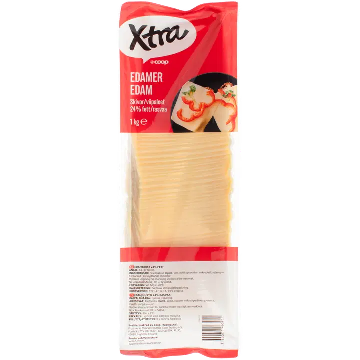 Xtra Edam viilutatud juust 24%, 1 kg