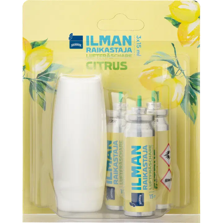 Rainbow Citrus õhuvärskendaja seade + täide 3 x 15 ml