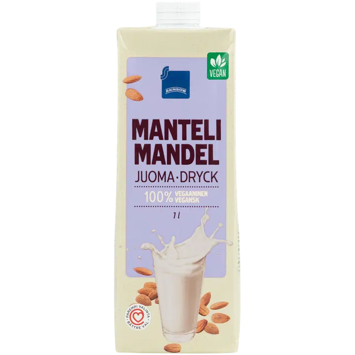 Rainbow magustamata mandlijook, 1 l