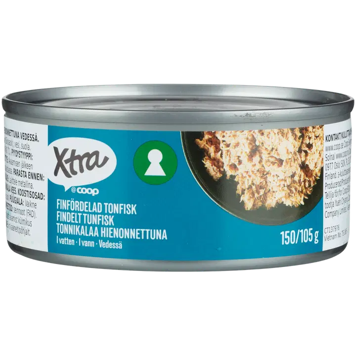 Xtra purustatud tuunikala vees 150/105 g