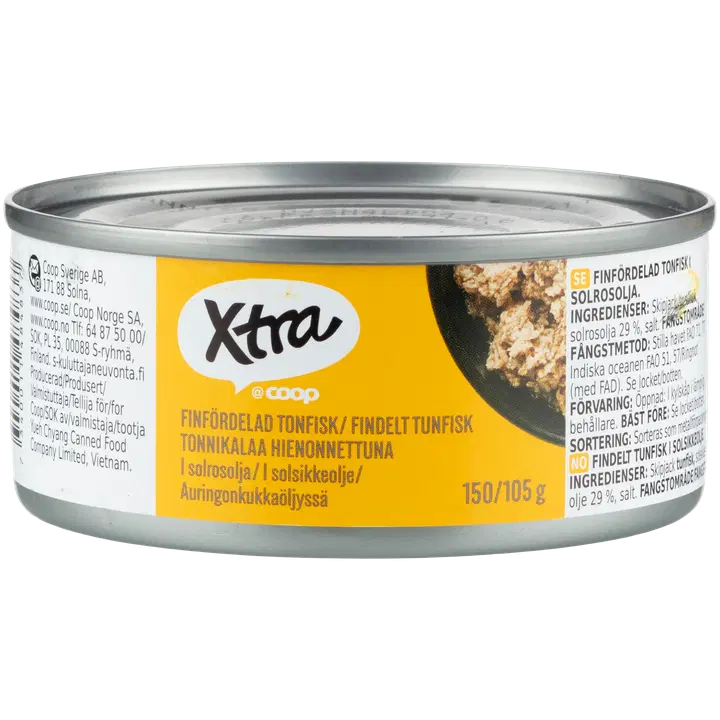 Xtra hakitud tuunikala päevalilleõlis 150/105 g